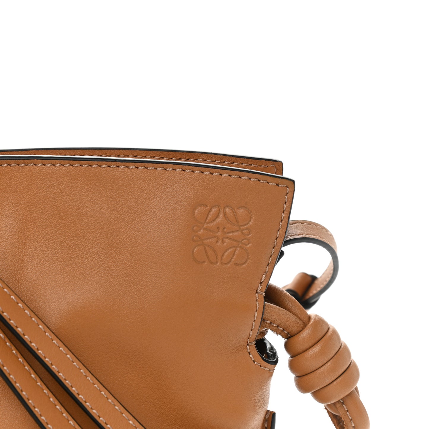 Calfskin Mini Flamenco Knot Clutch Warm Desert