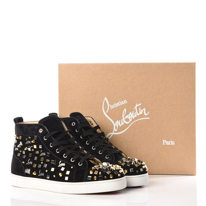 Christian Louboutin Suede Mens Louis Cube Flat Sneakers 45 Black 9 of 9