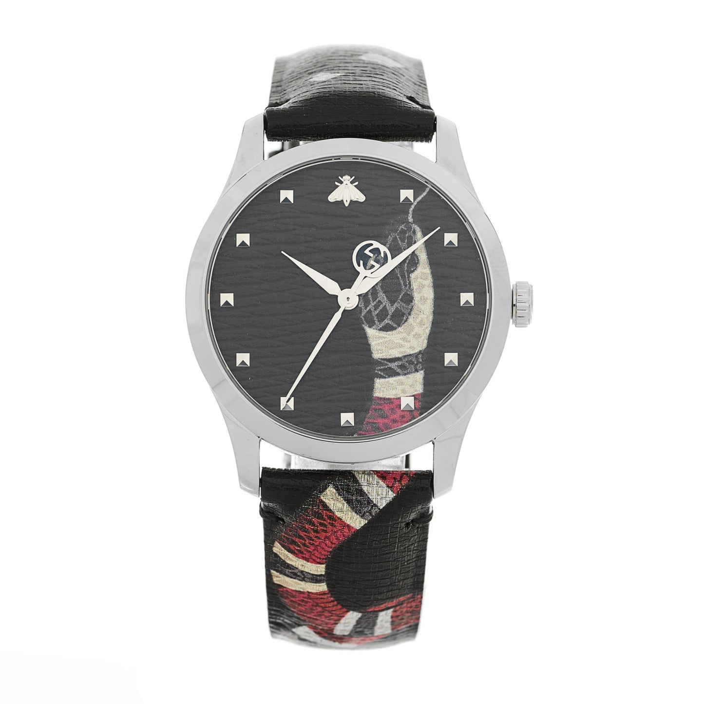 Stainless Steel Calfskin 38mm Le Marche Des Merveilles Snake Quartz Watch Black