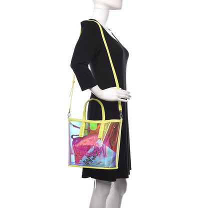 MCM Iridescent PVC Shopper Tote Neon Hologram 2 of 13