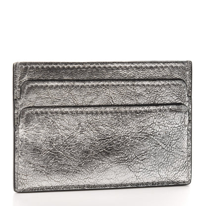 Alexander McQueen Metallic Calfskin Skull Card Holder Silver 3 of 6