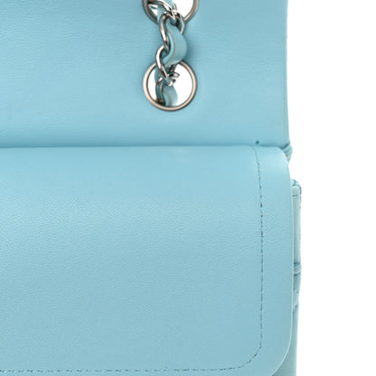 Chanel Lambskin Quilted Medium Double Flap Light Blue 11 of 11