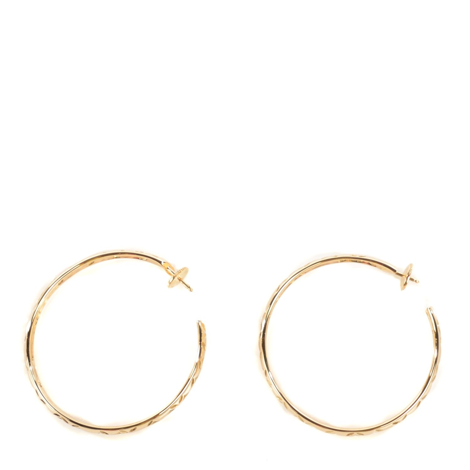 Louis Vuitton 18K Yellow Gold Gallea Hoop Earrings 2 of 9