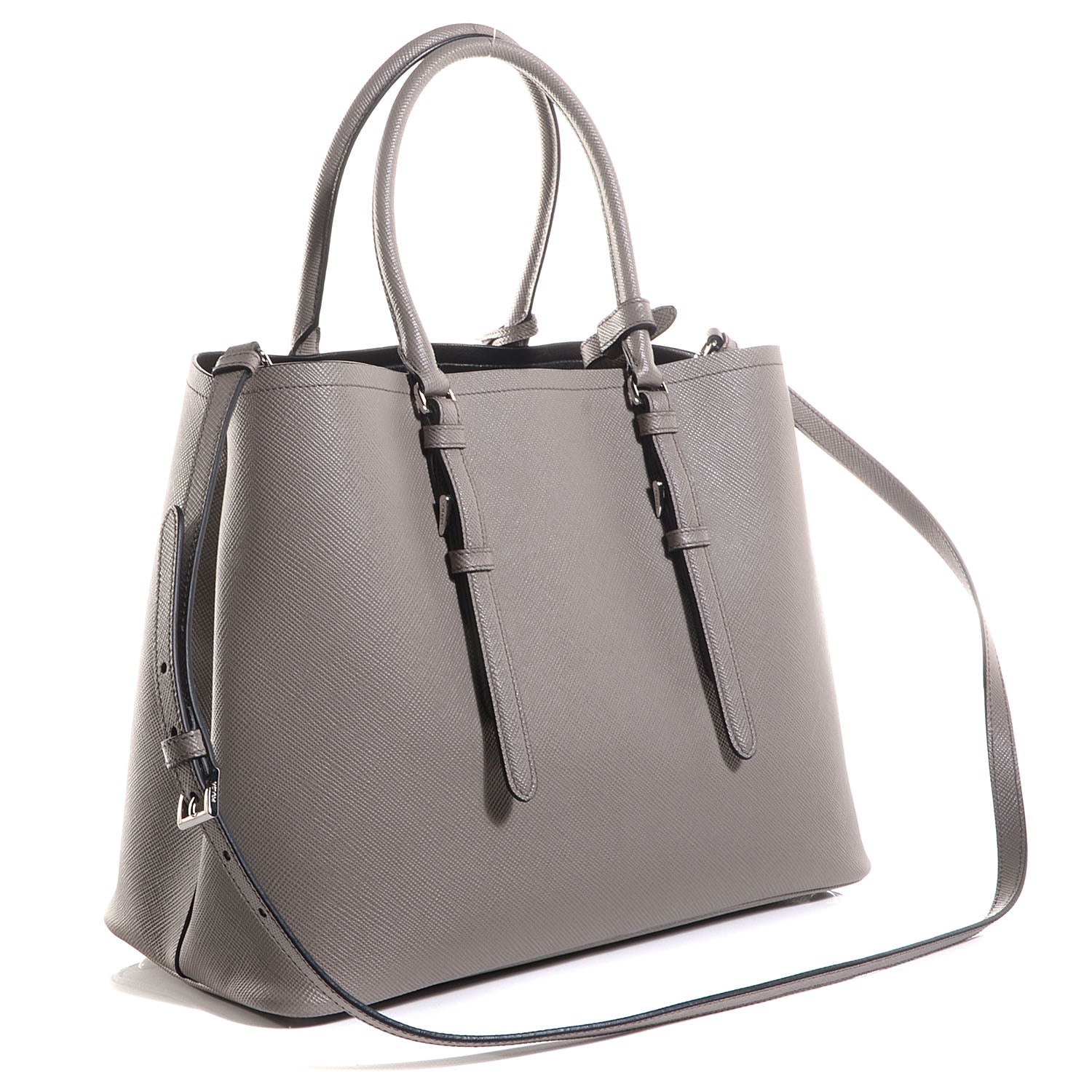 Prada Saffiano Cuir Double Handle Tote Argilla 3 of 14