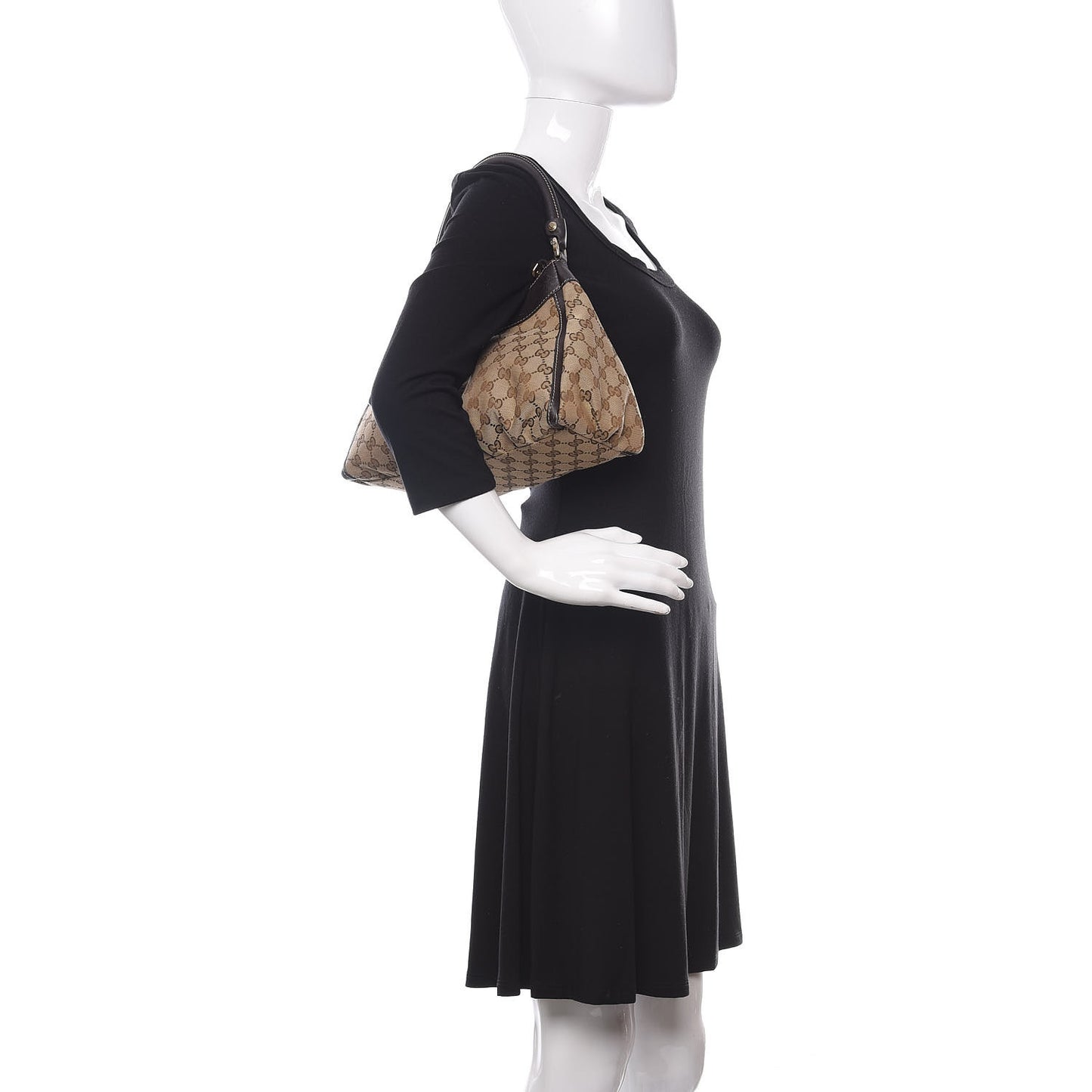 Monogram Medium D Gold Ring Hobo Dark Brown