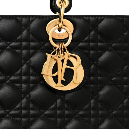 Christian Dior Lambskin Cannage Large Lady Dior Black 8 of 13