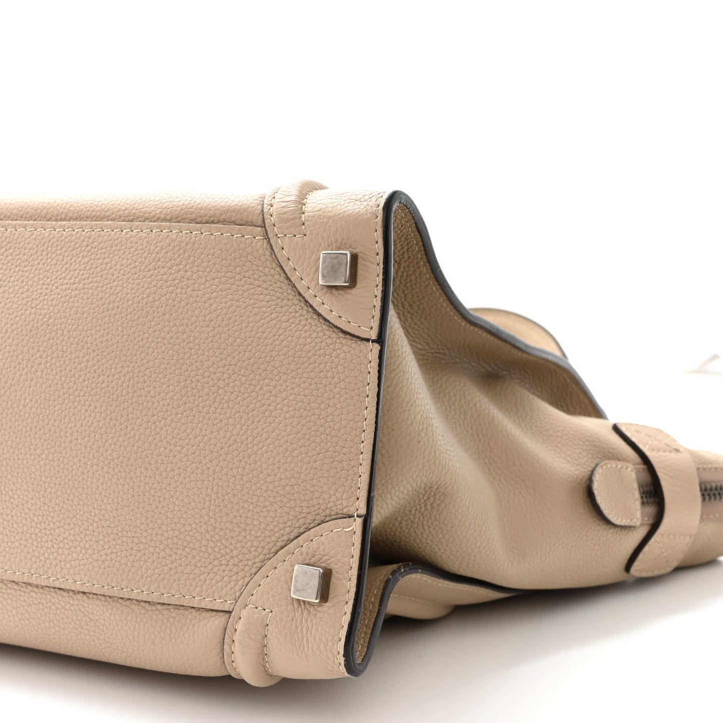 Drummed Calfskin Shoulder Luggage Dune