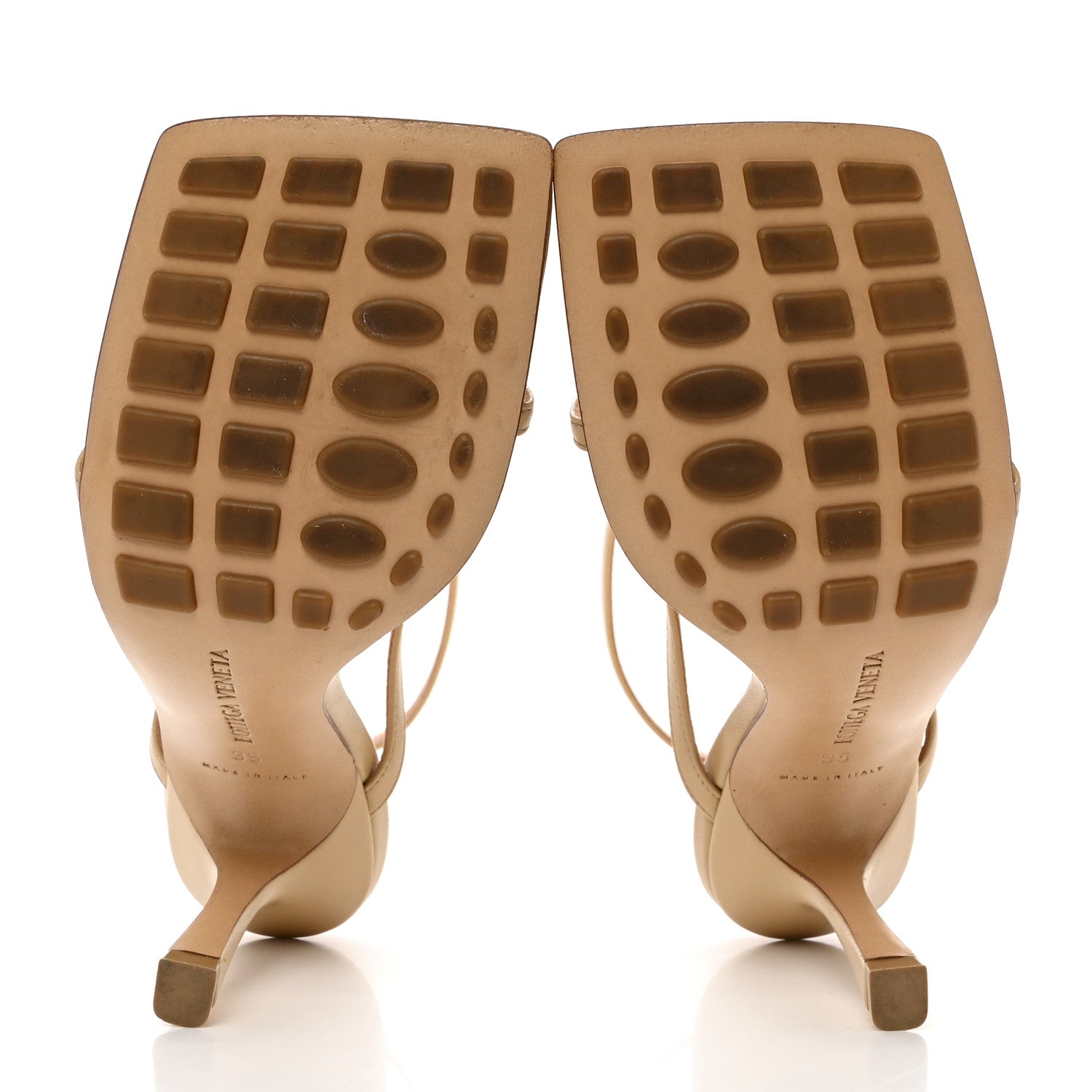 Bottega Veneta Lambskin Stretch Multi Strap 90mm Sandals 35 Cane Sugar 5 of 7