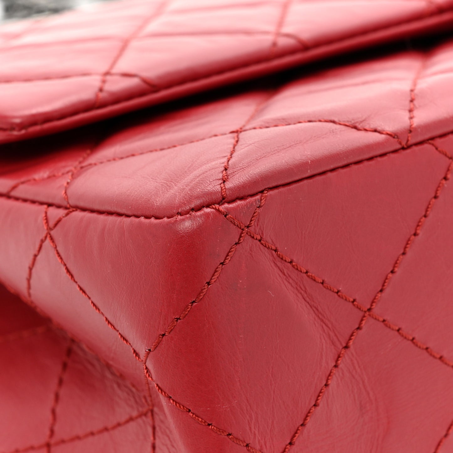Aged Calfskin Quilted 2.55 Reissue 227 Flap Red