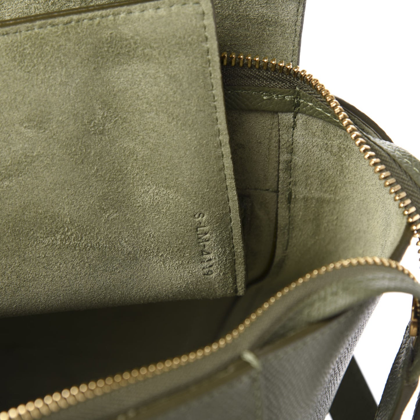 Grained Calfskin Micro Belt Bag Army Green