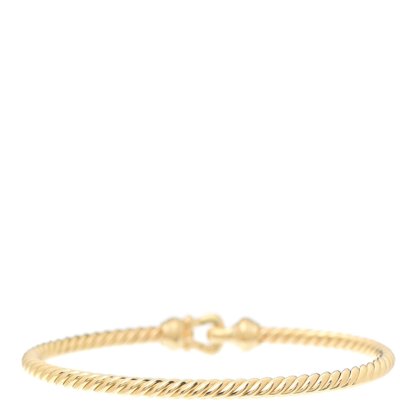 18K Yellow Gold Diamond 3.5mm Cable Buckle Bracelet