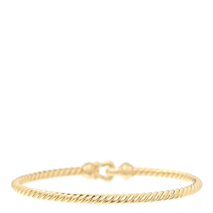 David Yurman 18K Yellow Gold Diamond 3.5mm Cable Buckle Bracelet 3 of 5