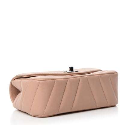 Chanel Caviar Chevron Quilted Small Single Flap Light Pink 4 of 12