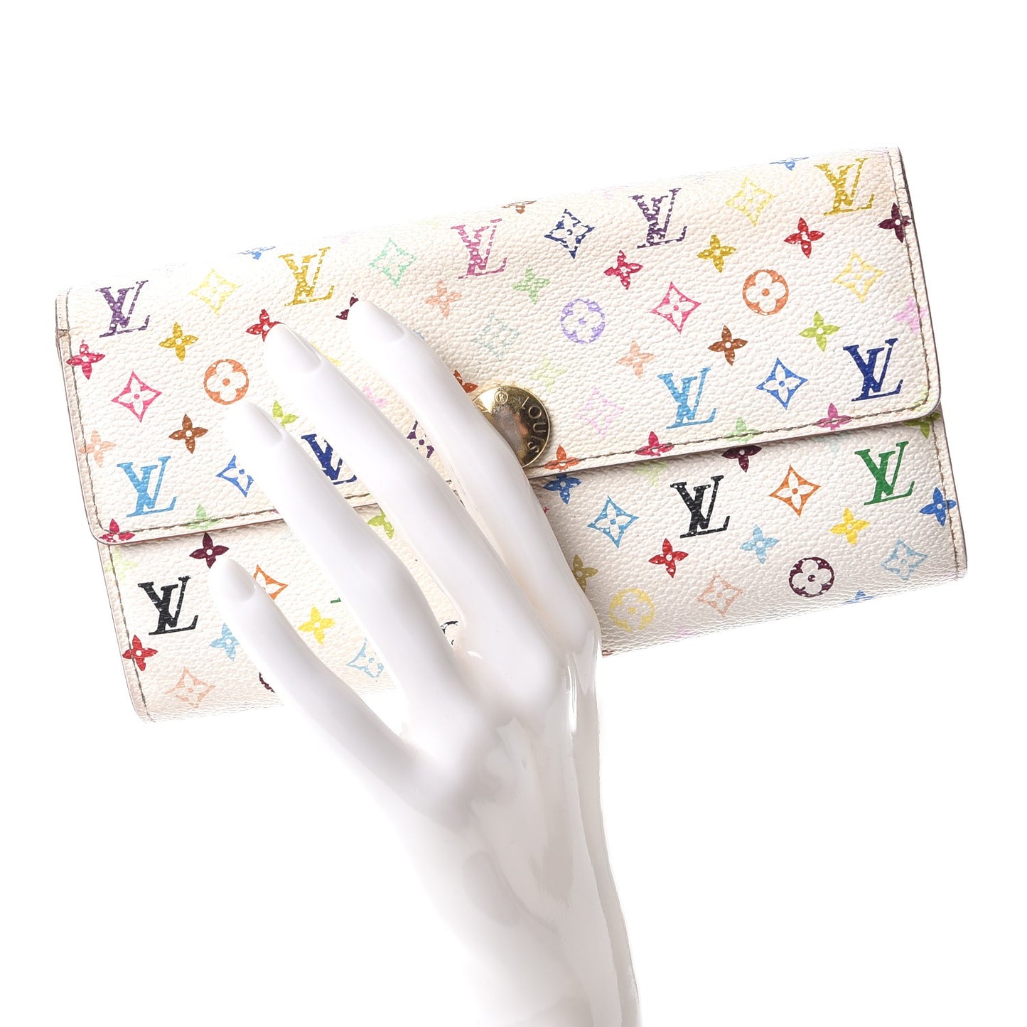 Monogram Multicolor Sarah Wallet White