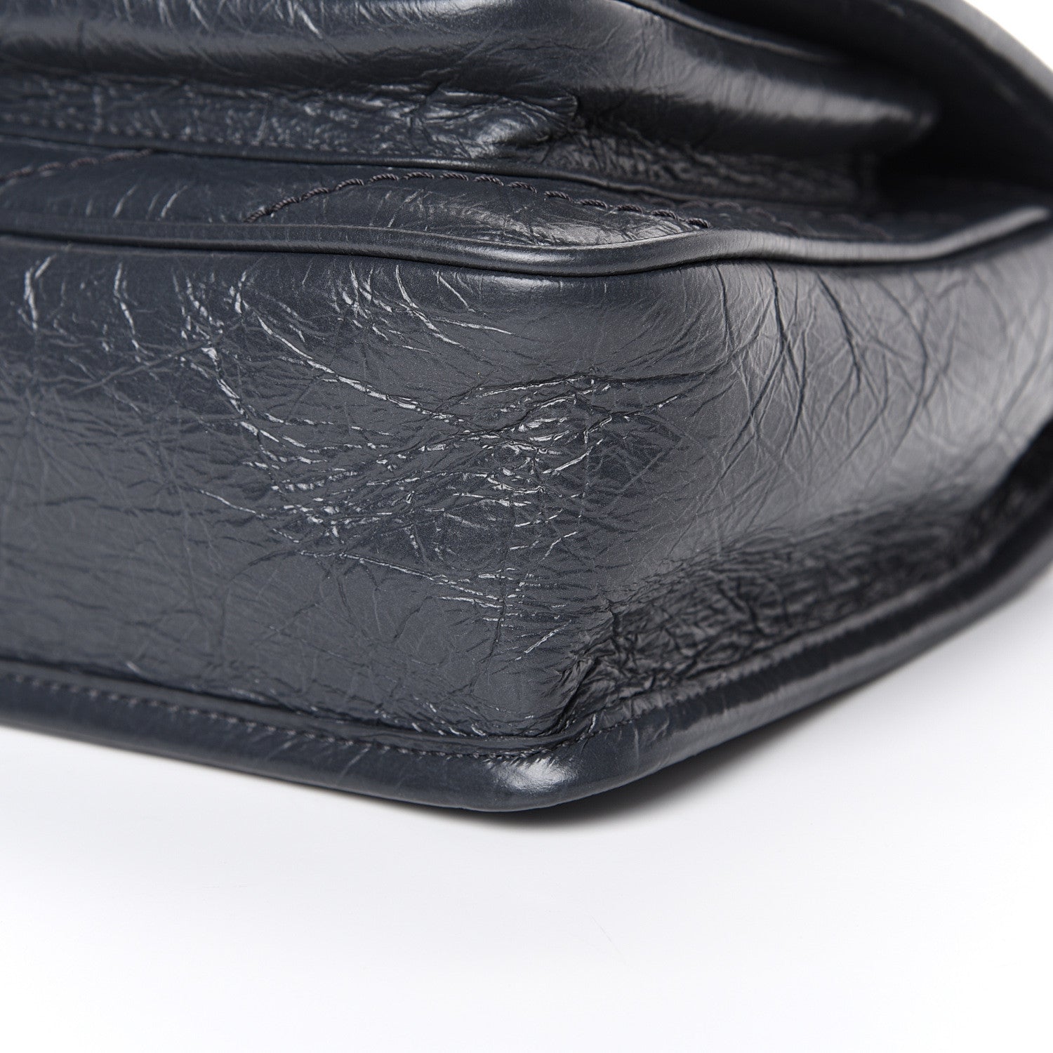 Saint Laurent Crinkled Calfskin Matelasse Monogram Baby Niki Chain Satchel Storm 10 of 11