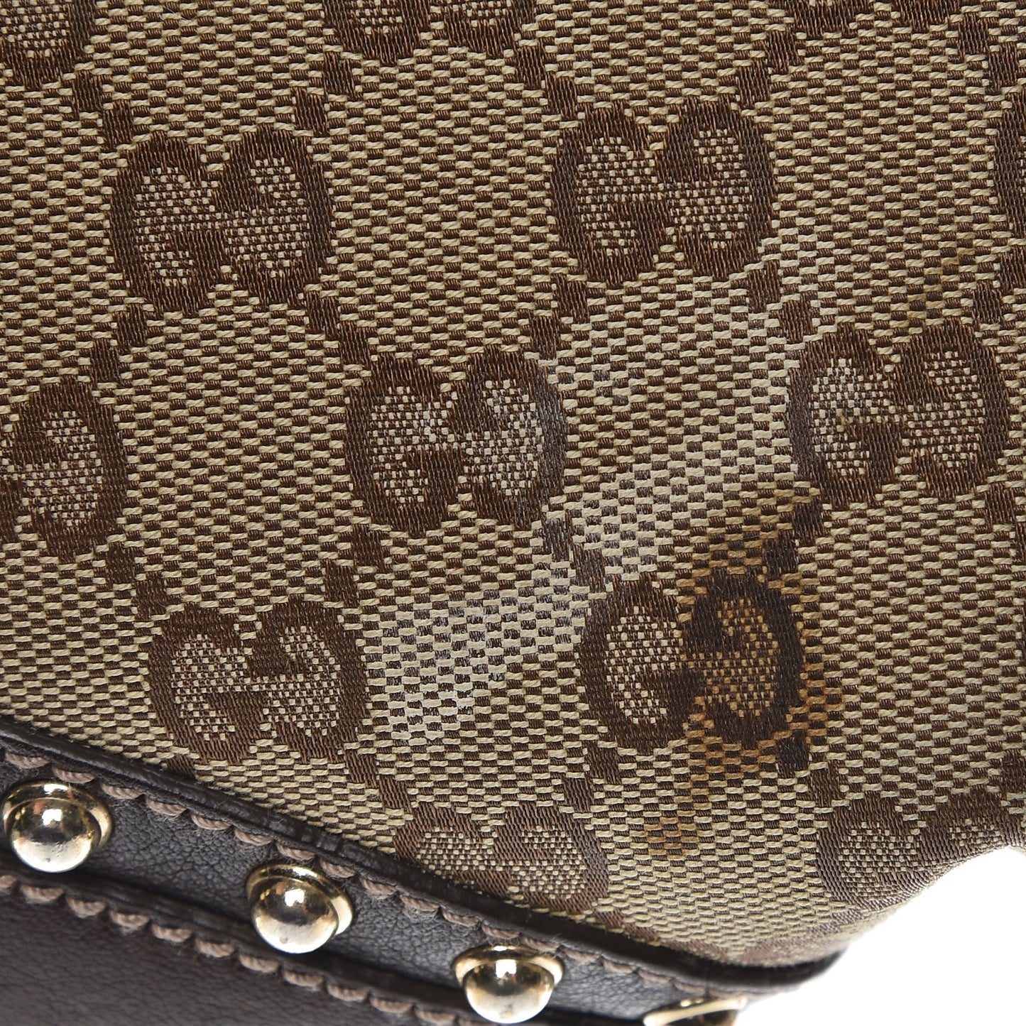 Monogram Pelham Studded Shoulder Bag Brown