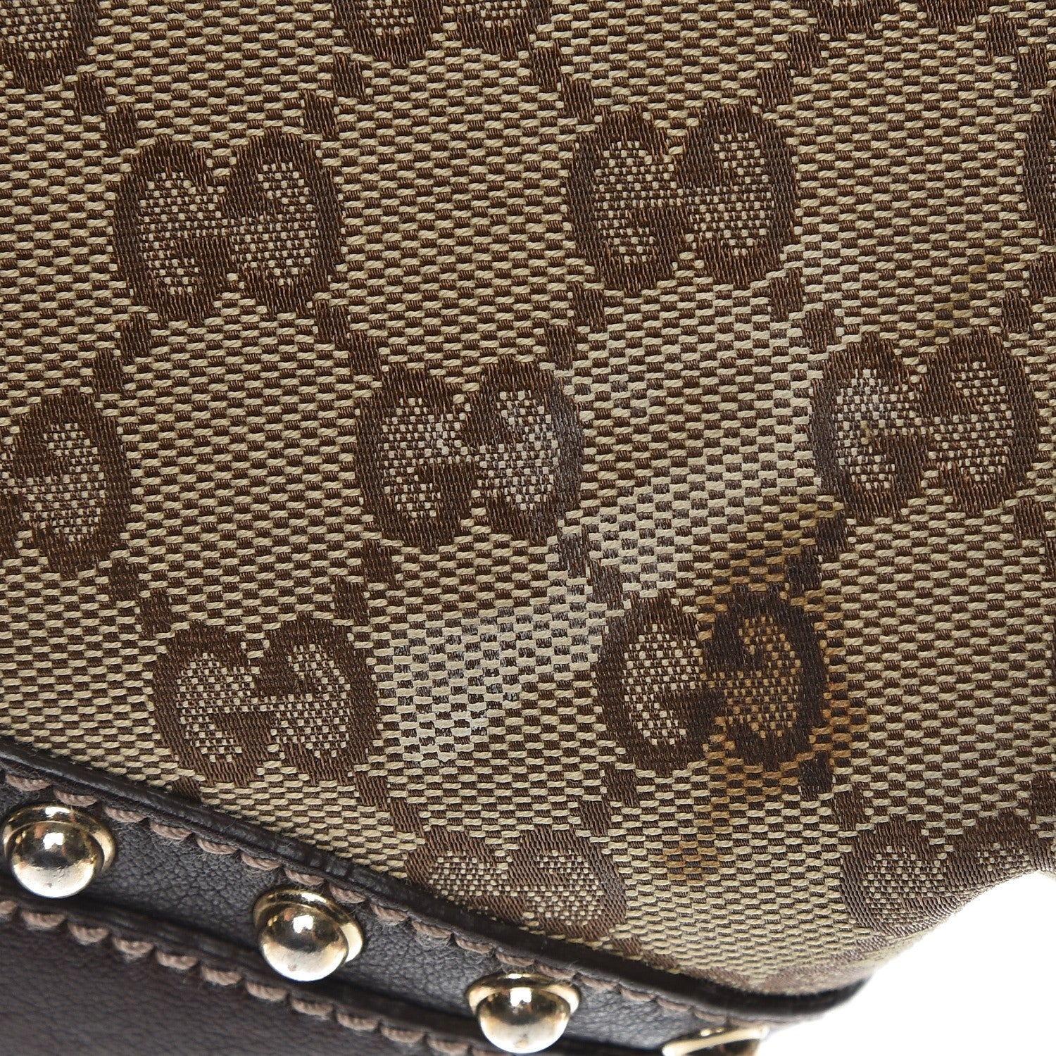 Gucci Monogram Pelham Studded Shoulder Bag Brown 9 of 12