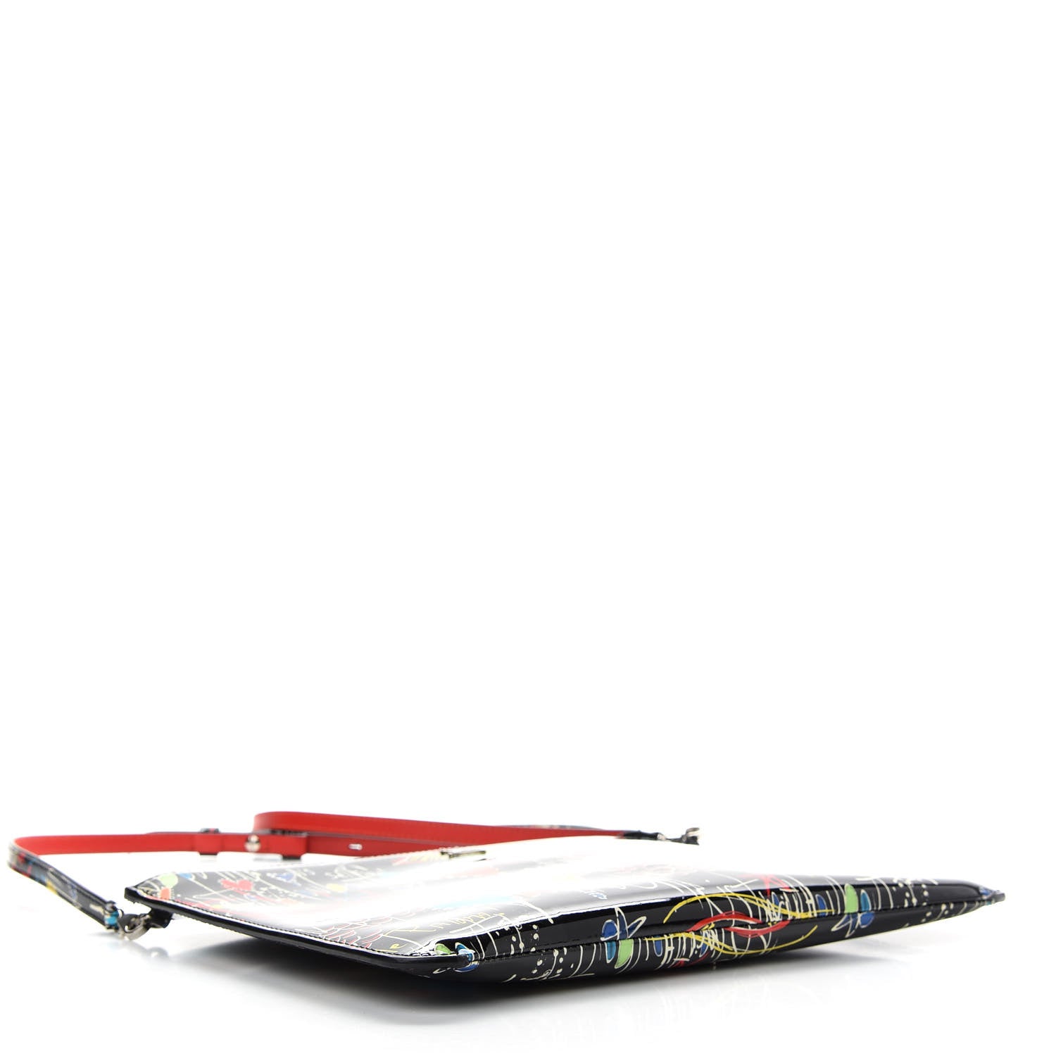 Christian Louboutin Patent Loubitag Loubiclutch Graffiti Clutch Black 4 of 10
