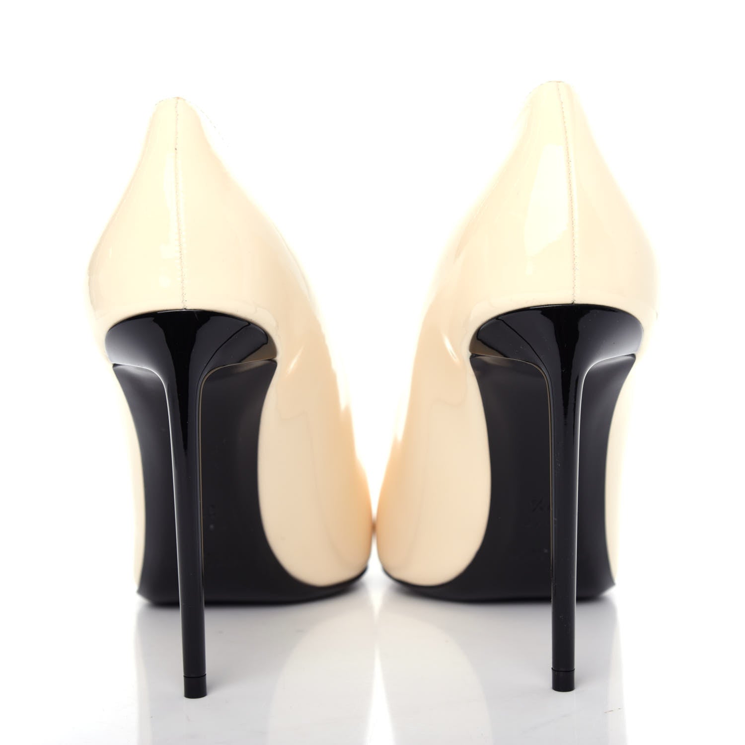 Saint Laurent Patent Calfskin Teddy High Vamp 105 Pumps 37.5 White 7 of 11
