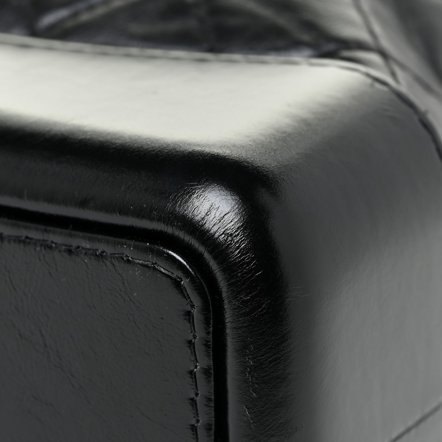 Aged Calfskin Quilted Gabrielle Backpack Black