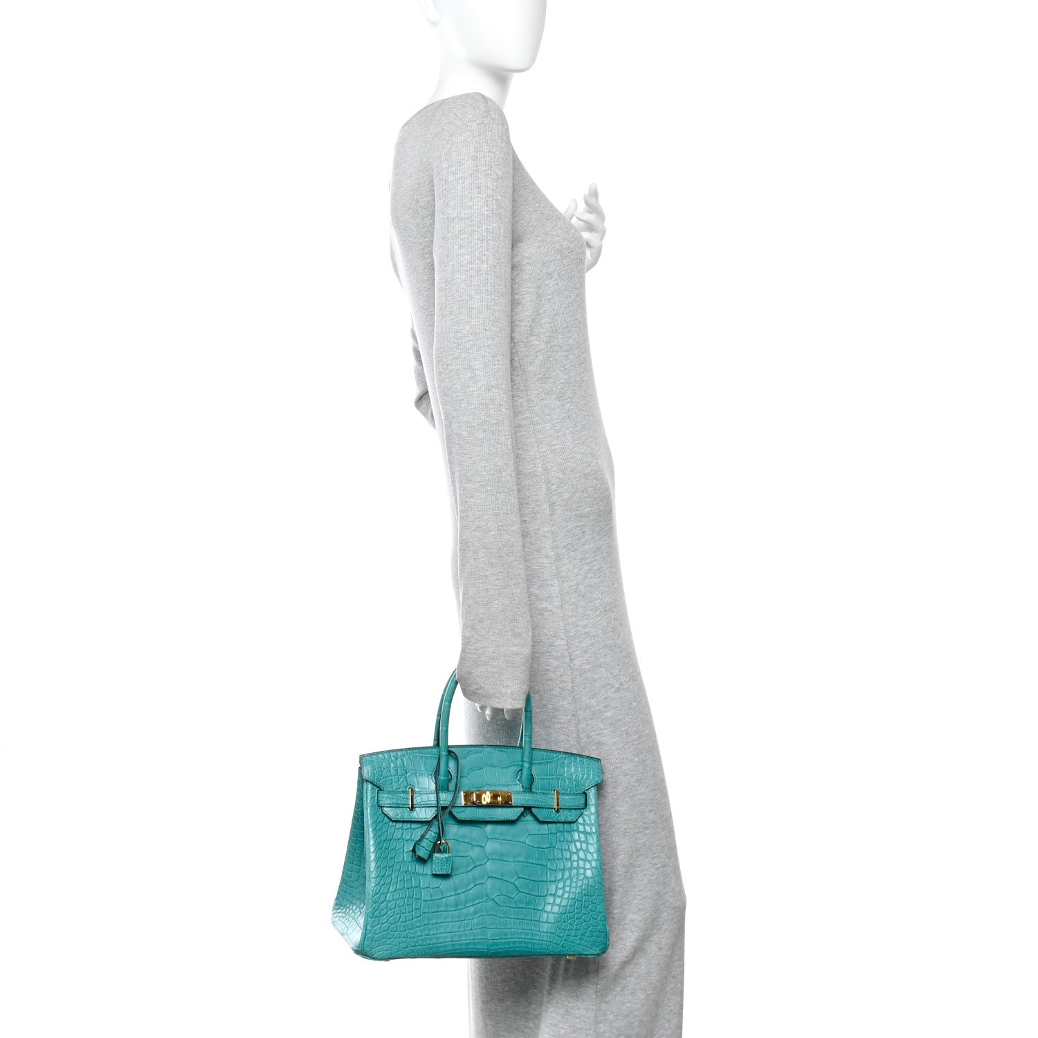 Hermes Matte Alligator Birkin 30 Bleu Paon 2 of 12