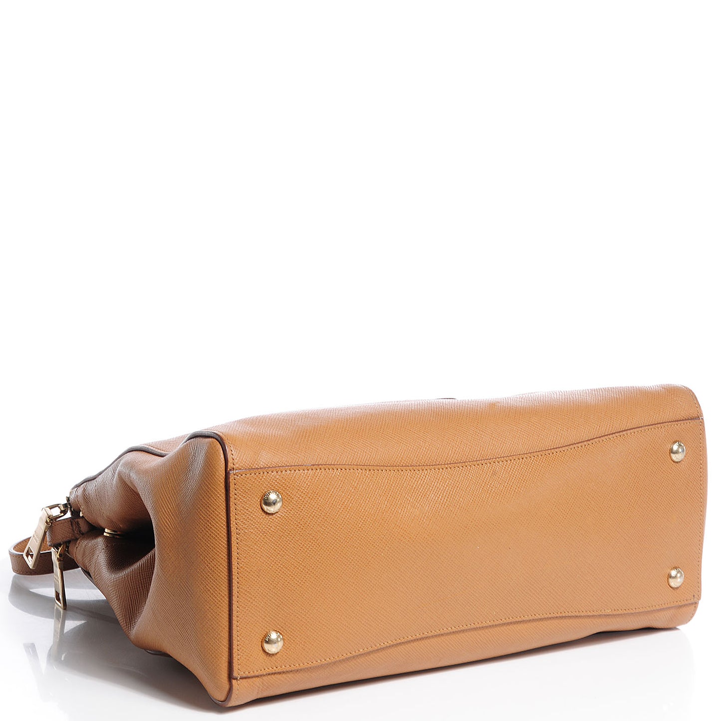 Saffiano Cuir Large Top Handle Dome Caramel