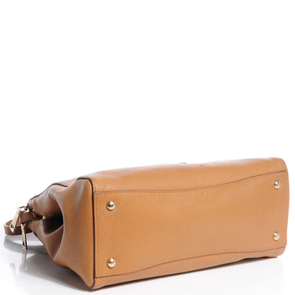 Prada Saffiano Cuir Large Top Handle Dome Caramel 6 of 12