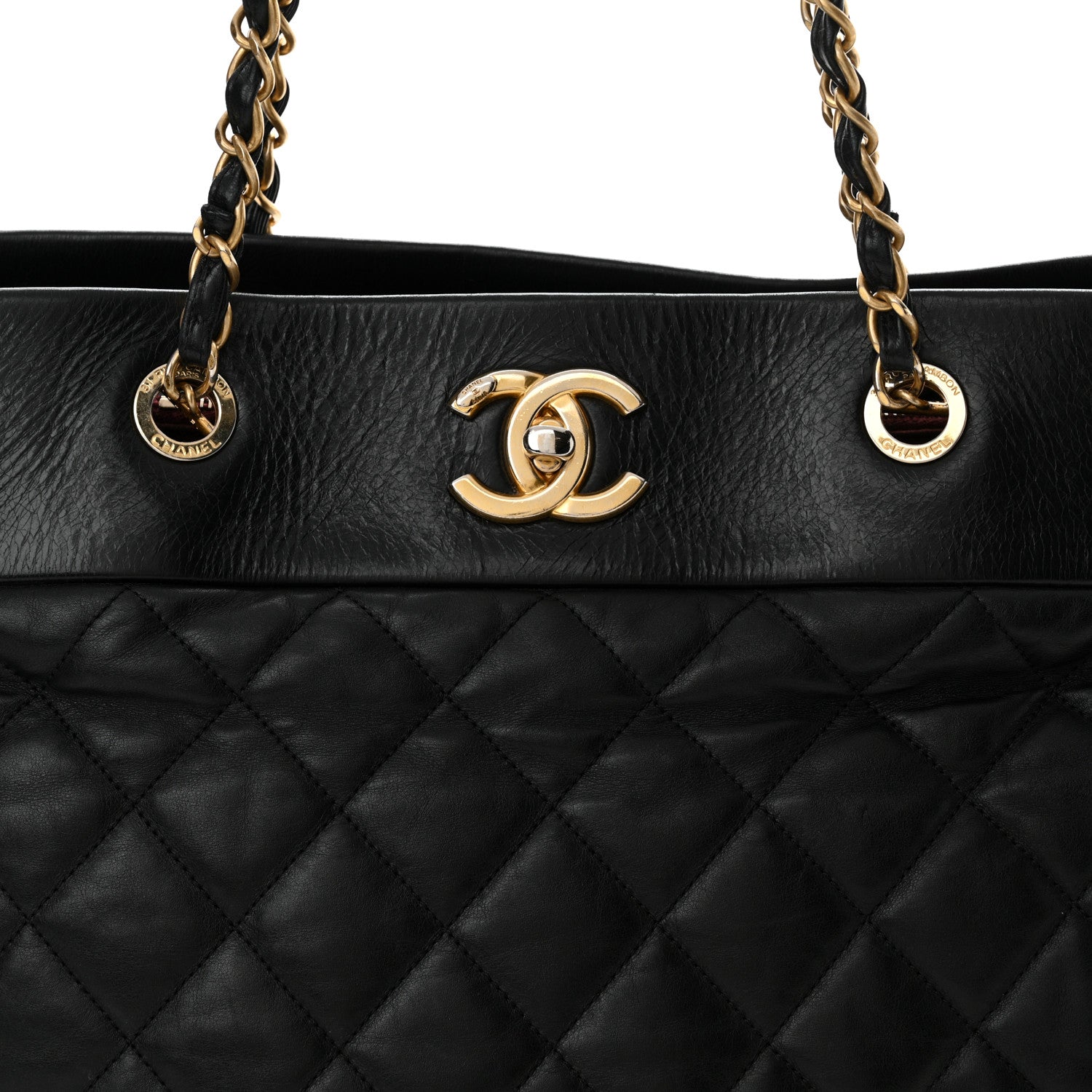 Chanel Calfskin Quilted Large Soft Elegance Tote Black 8 of 11
