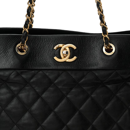 Chanel Calfskin Quilted Large Soft Elegance Tote Black 8 of 11
