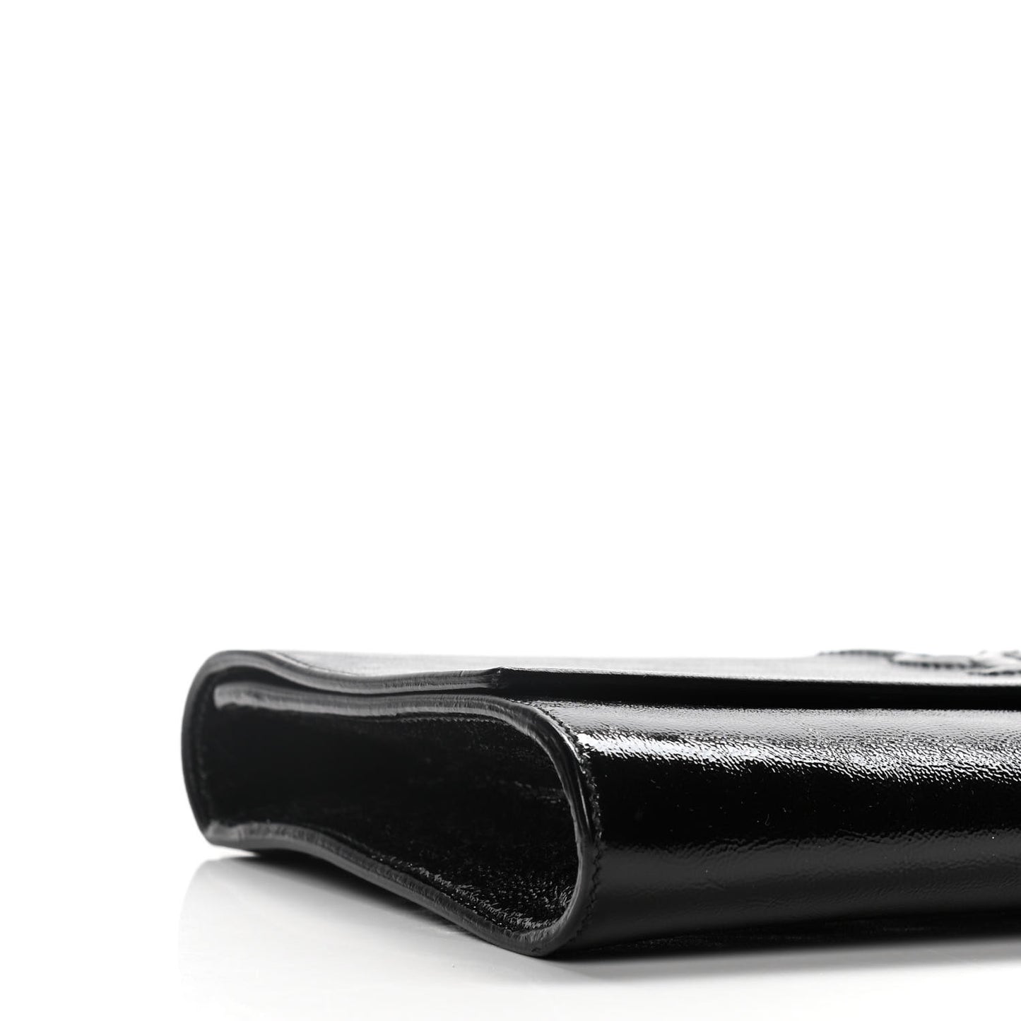 Textured Patent Monogram Large Belle De Jour Clutch Black
