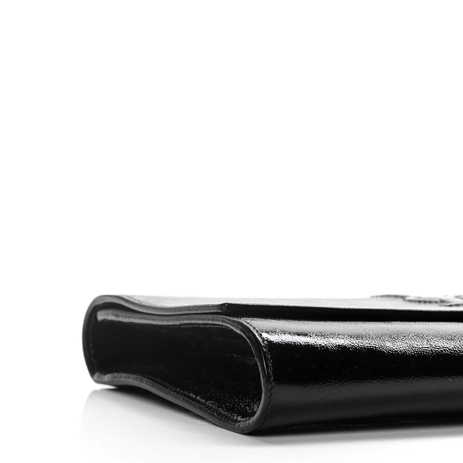 Saint Laurent Textured Patent Monogram Large Belle De Jour Clutch Black 5 of 13