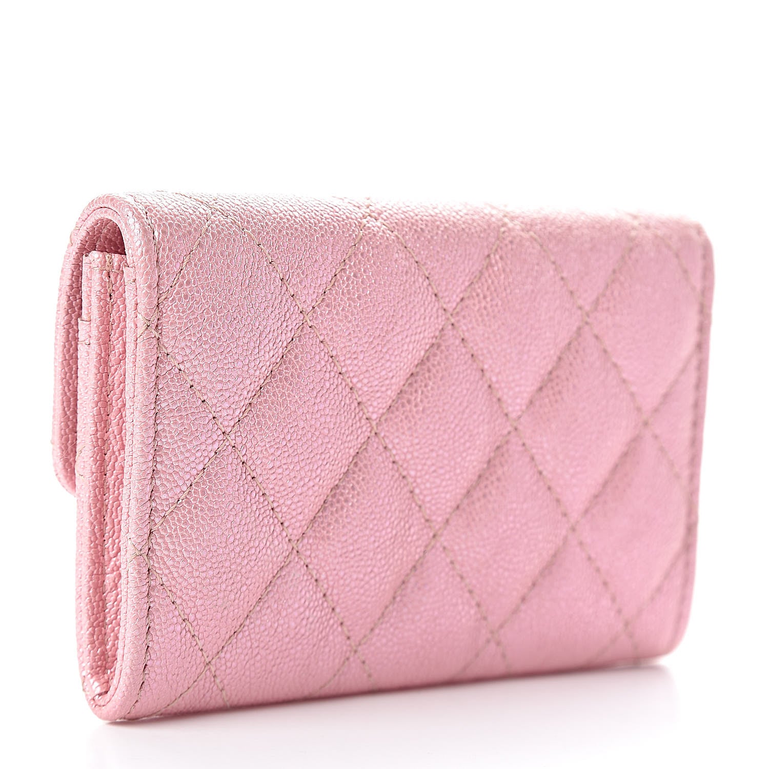 Chanel Iridescent Caviar Quilted Flap Card Holder Rose Pink 3 of 8