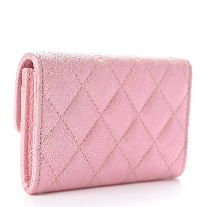 Chanel Iridescent Caviar Quilted Flap Card Holder Rose Pink 3 of 8
