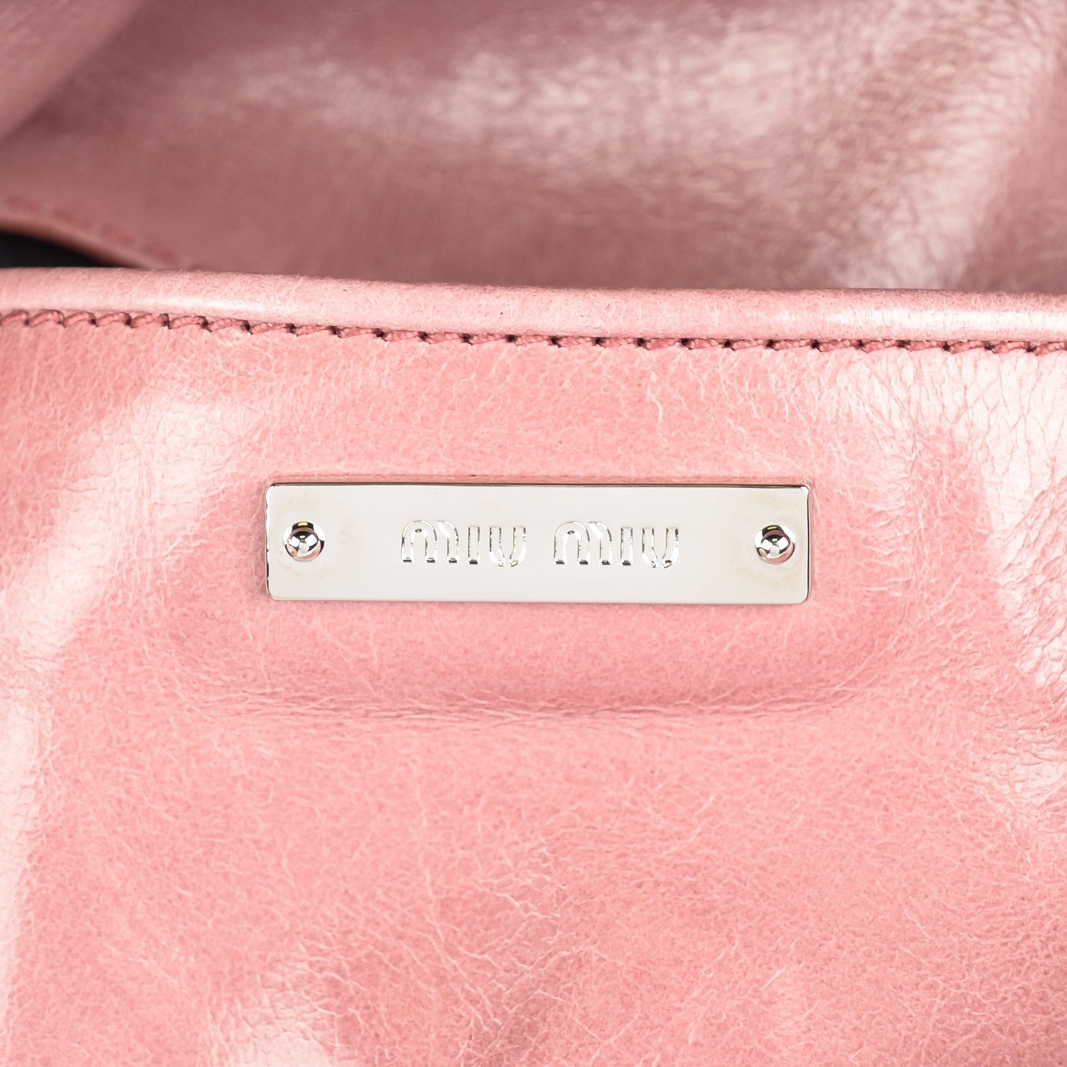 Miu Miu Vitello Lux Mini Bow Bag Loto 7 of 9