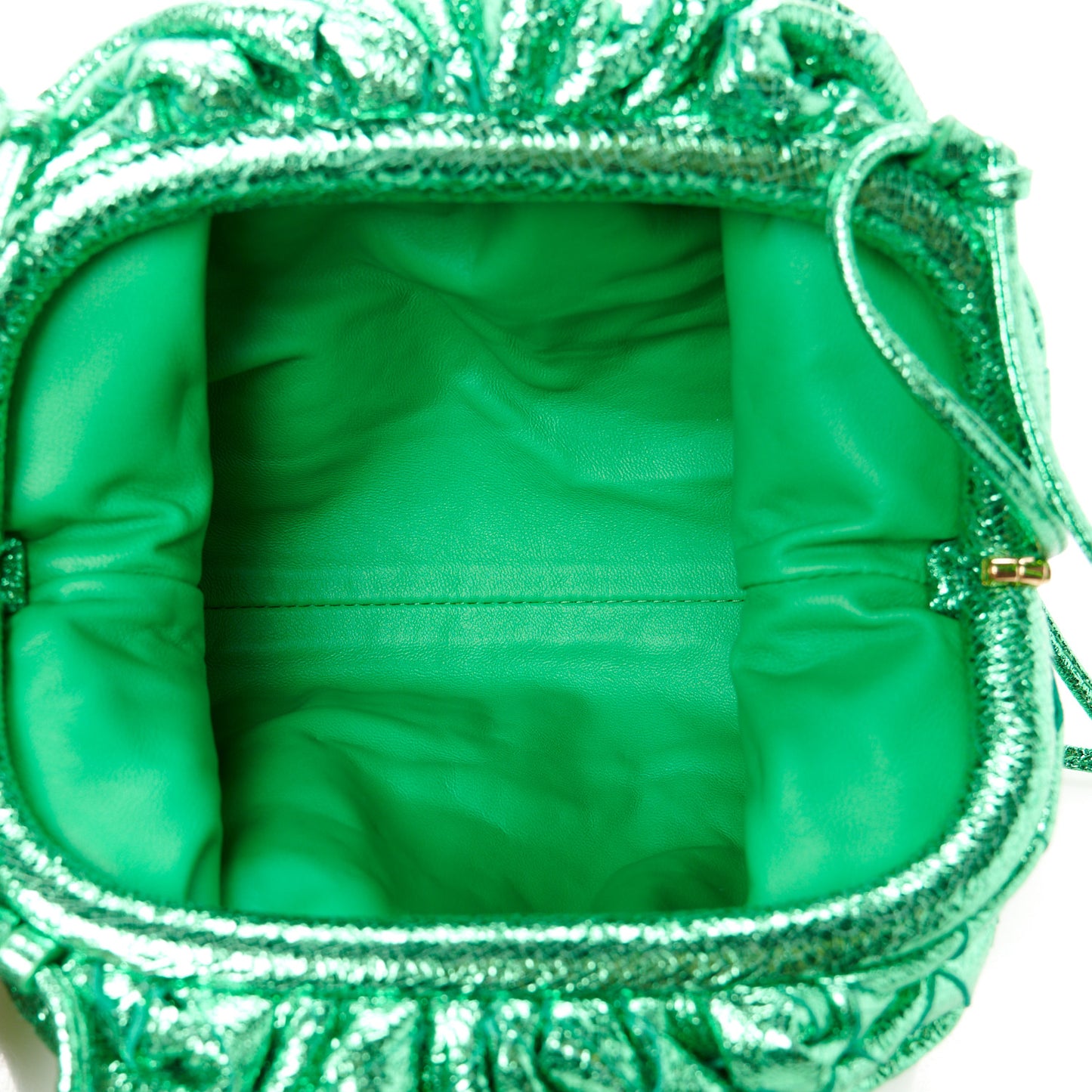 Metallic Nappa Intrecciato The Mini Pouch Parakeet