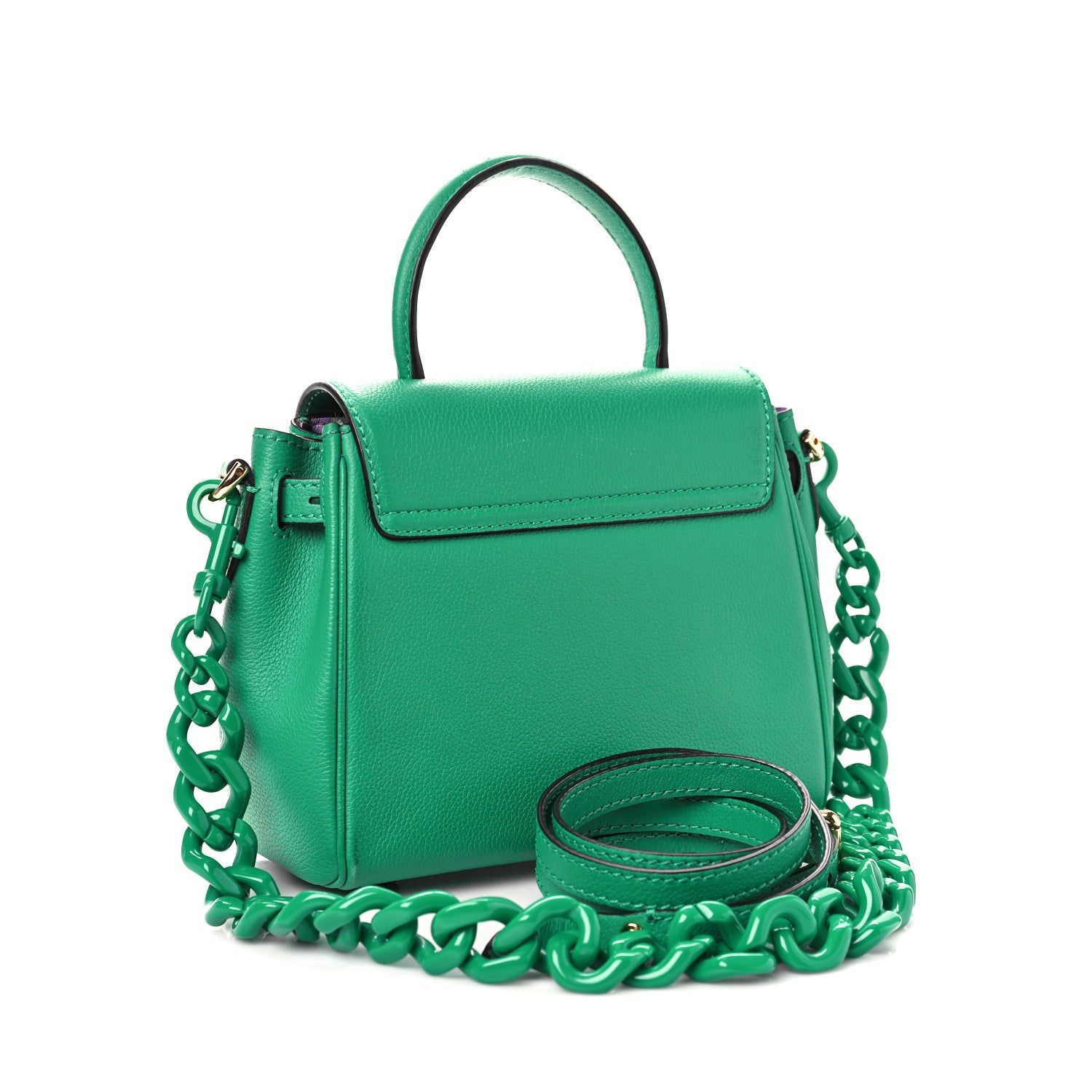 Versace Grained Calfskin Small La Medusa Top Handle Bag Turquoise 3 of 9