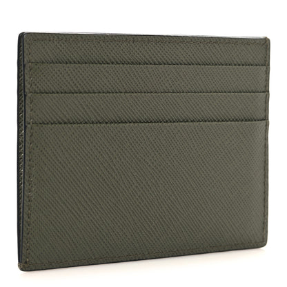 Prada Saffiano Triangle Card Holder Loden 3 of 8