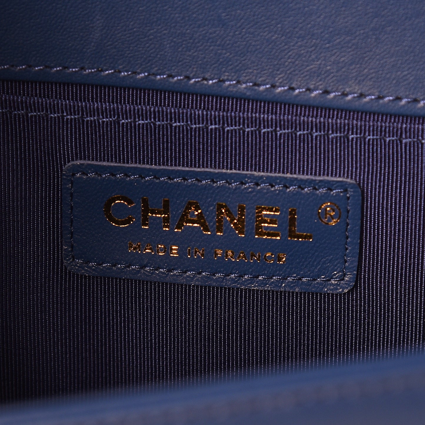 Lambskin Quilted Medium Boy Flap Dark Blue