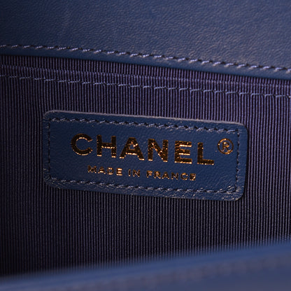 Chanel Lambskin Quilted Medium Boy Flap Dark Blue 9 of 13