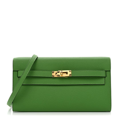 Hermes Epsom Kelly Wallet To Go Vert Yucca 1 of 7