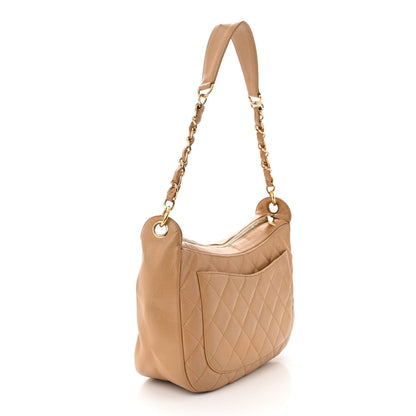 Chanel Caviar Quilted Timeless CC Shoulder Bag Beige 3 of 13