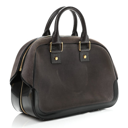 Louis Vuitton Suede Stamped Havane Bowler GM Grey 3 of 12