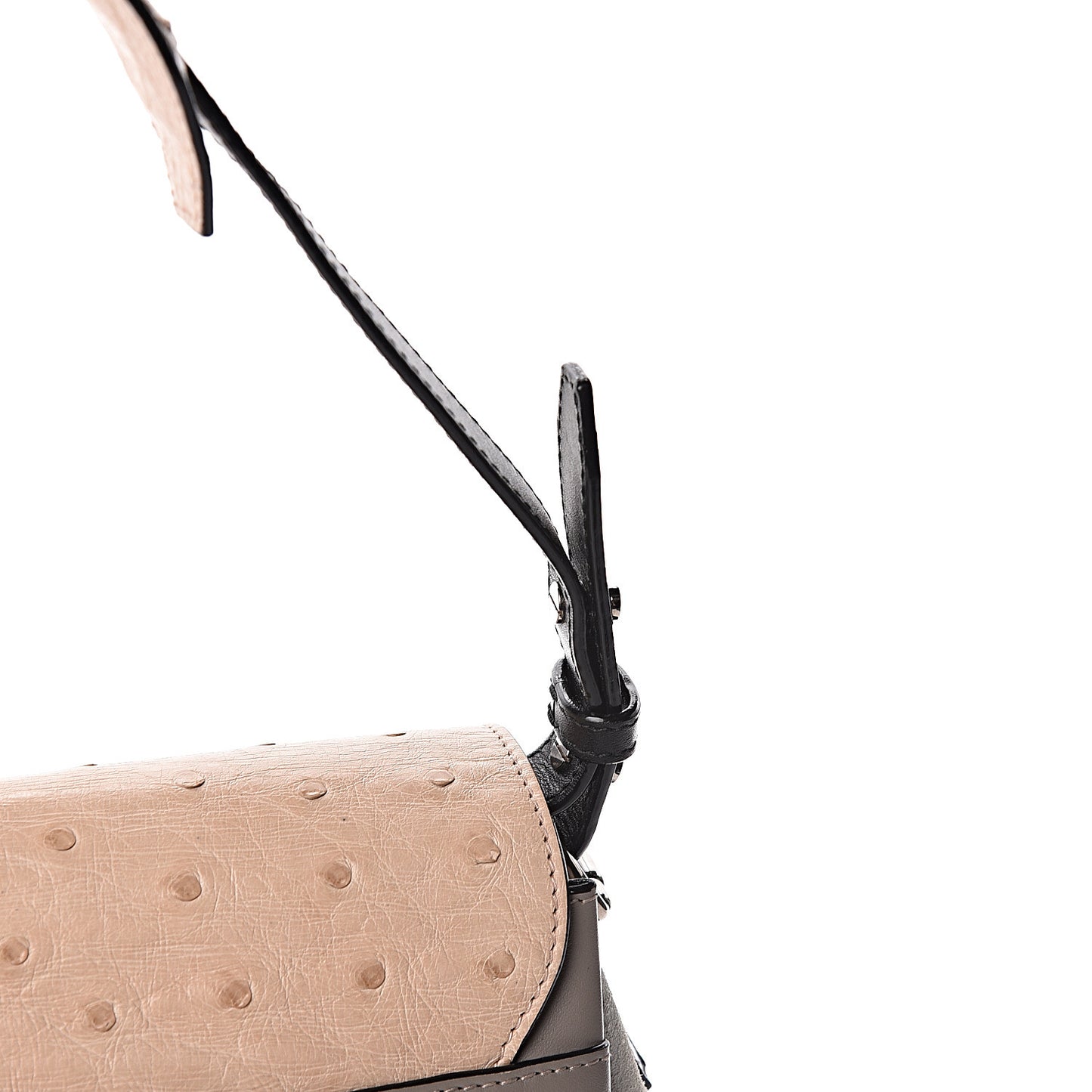 Ostrich Calfskin Suede PS Elliot Ciclo Pulver Ivory Black