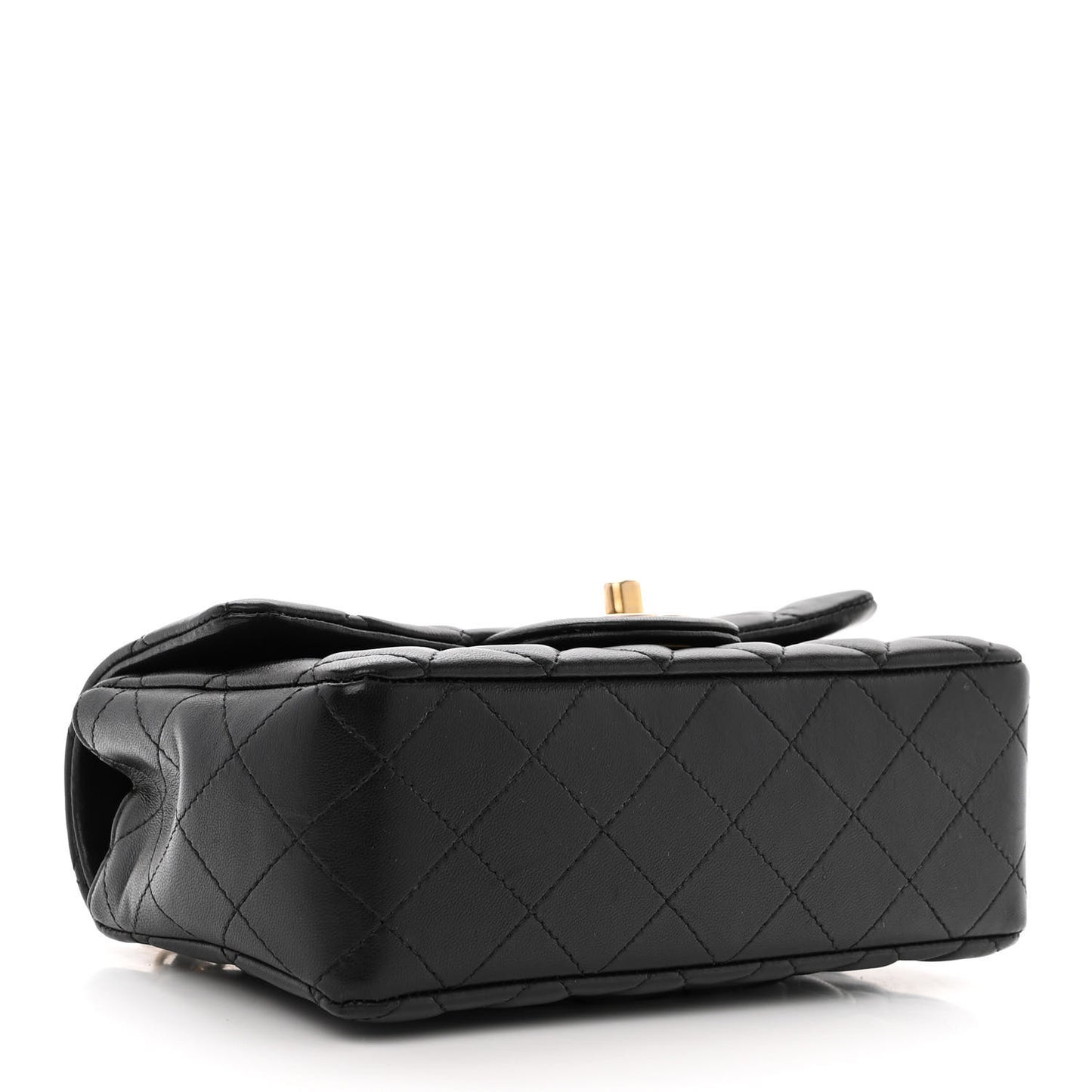Lambskin Quilted Mini Rectangular Flap Black