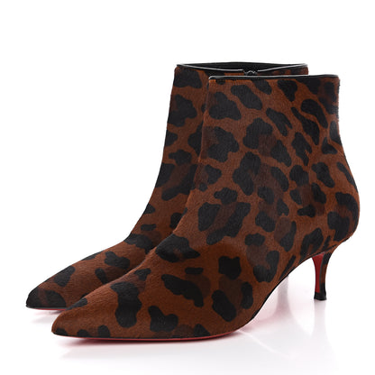 Christian Louboutin Pony Hair Leopard Print So Kate Booty 55 Ankle Boots 36.5 Black 3 of 7