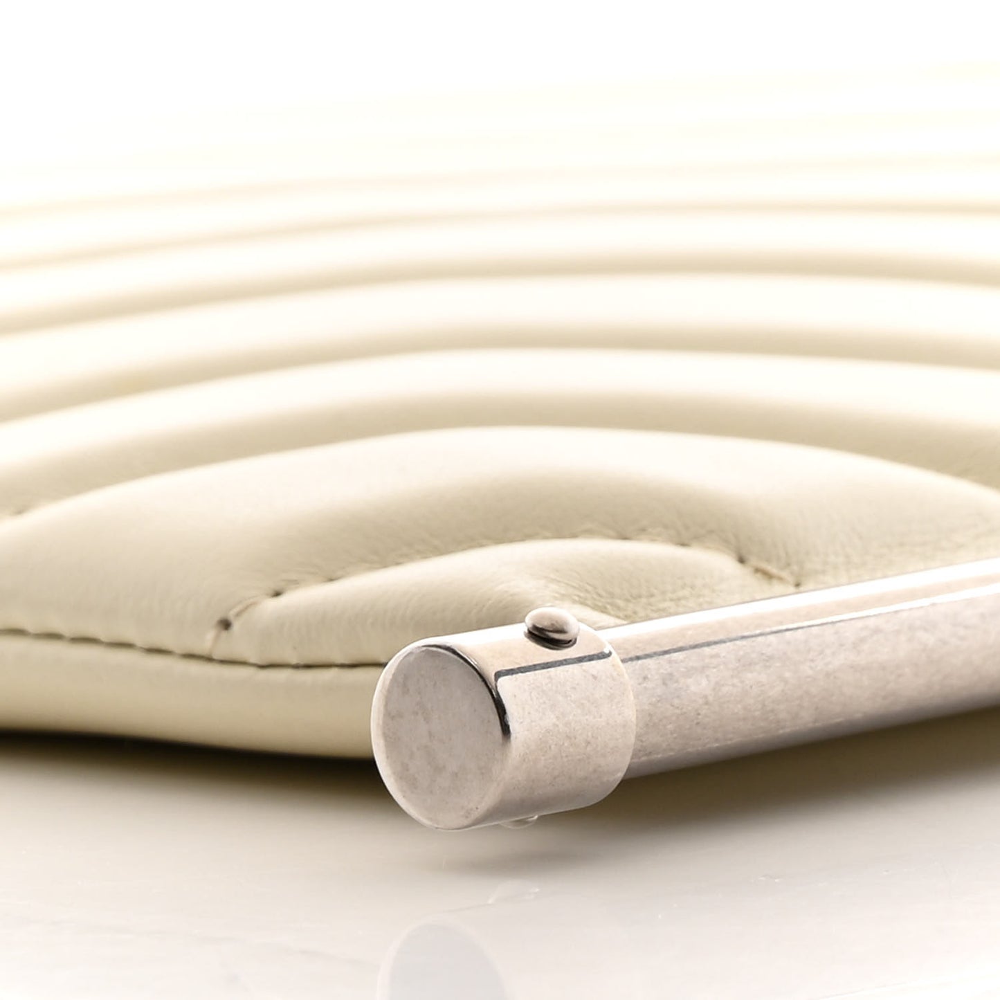 Smooth Calfskin Quilted Medium Roy Clutch Off White