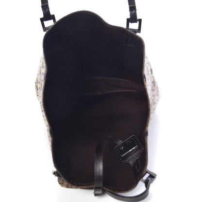 Fendi Zucchino Shopping Tote Mogano Panna Brown 6 of 14
