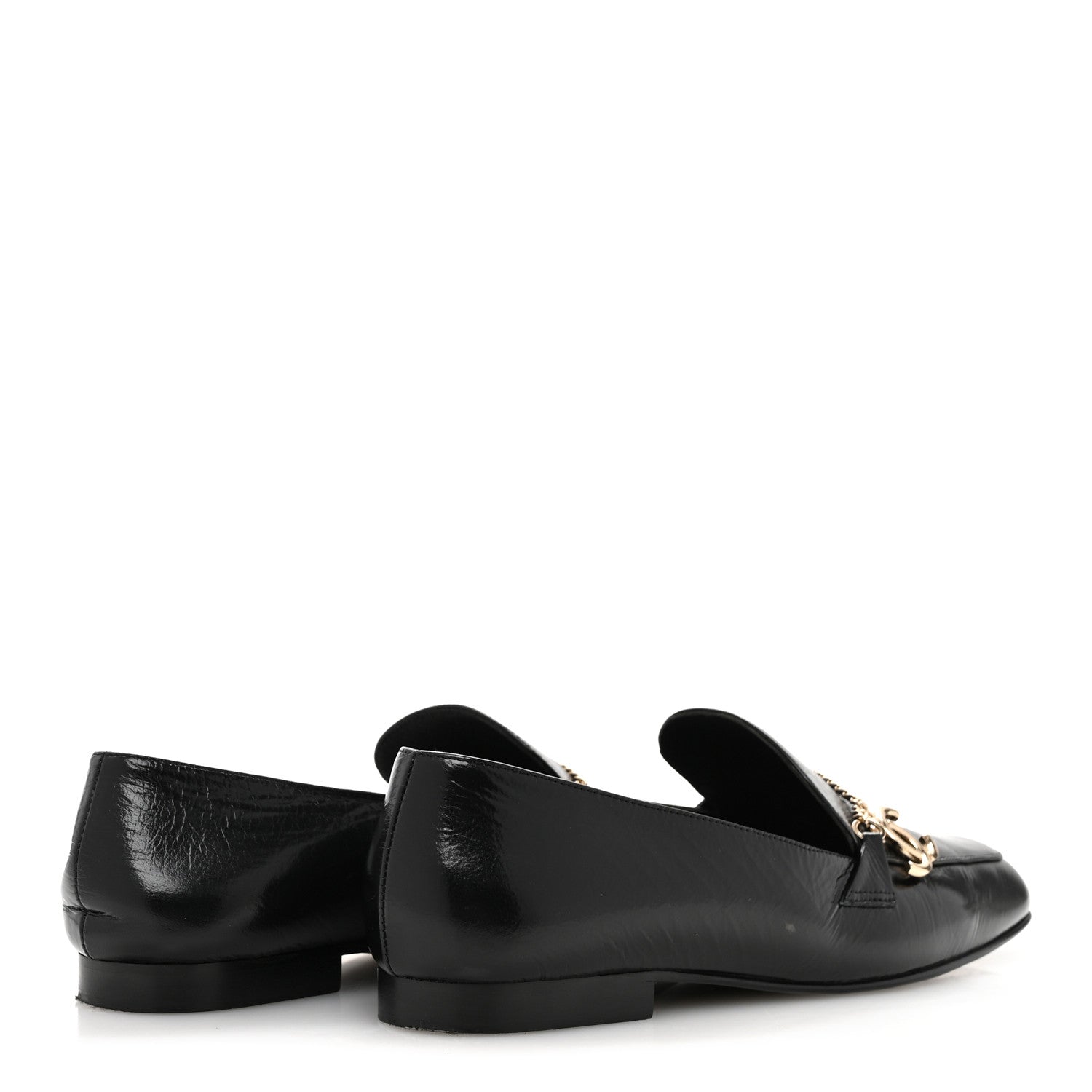 Chanel Crinkled Calfskin Chain CC Mocassin Loafers 40 Black 5 of 11