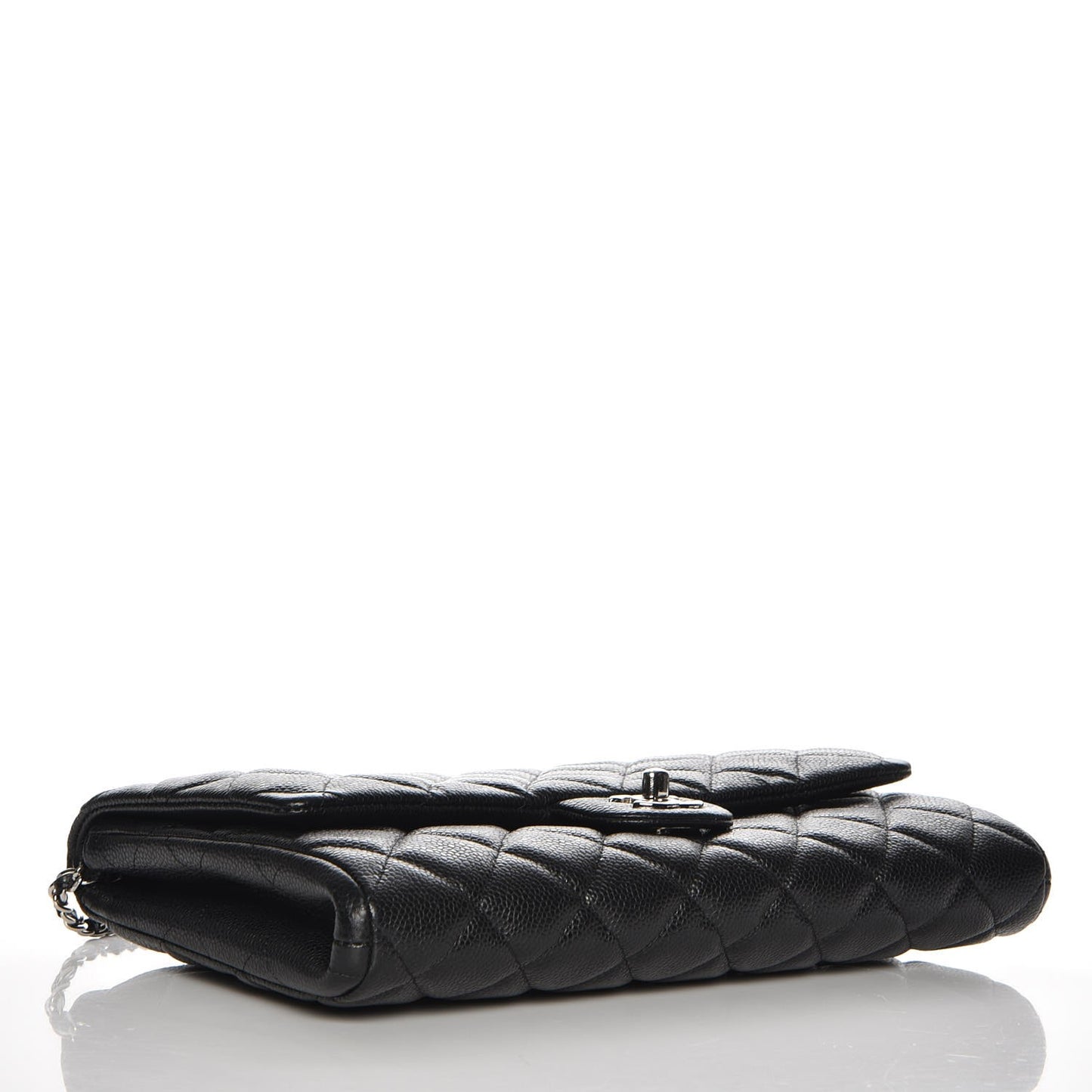 Caviar Quilted Clutch With Chain Flap Black
