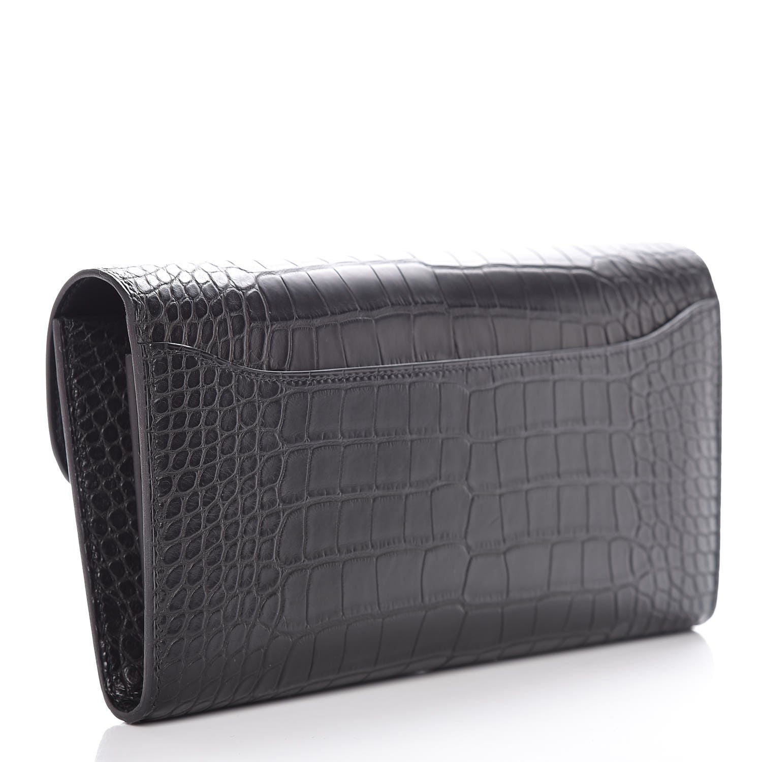 Hermes Matte Alligator Lizard Constance Wallet Black Ombre 3 of 10